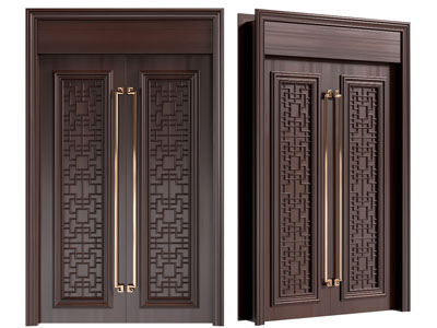 新中式双扇平开门