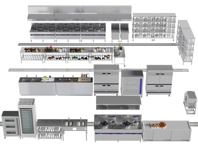 现代后厨设备、工作台