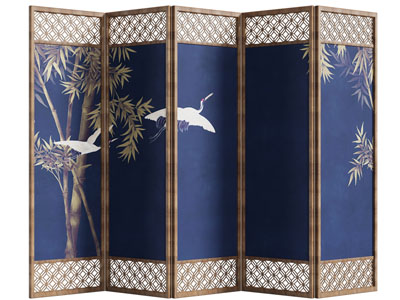 新中式仙鹤图案的屏风