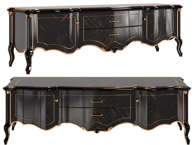 欧式镶嵌金边的电视柜