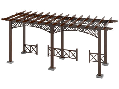 新中式实木廊架、亭子