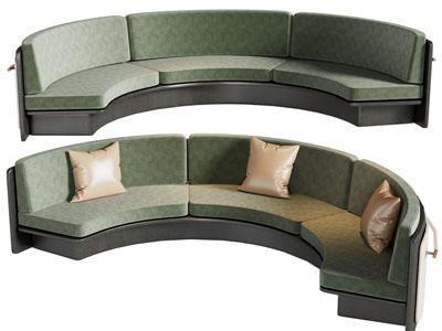 现代弧形多人沙发