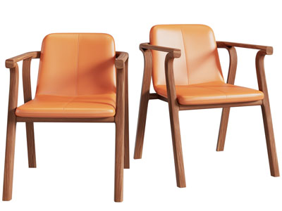 现代实木边框的休闲椅子