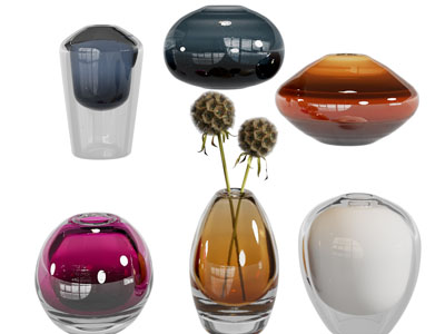 现代玻璃花瓶花卉