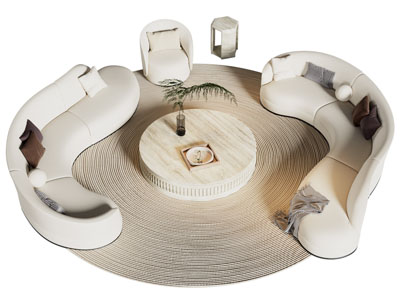 现代异形沙发、茶几组合