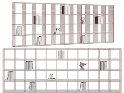 现代透明开放式书架