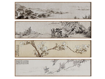新中式装饰挂画3d模型 新中式装饰挂画