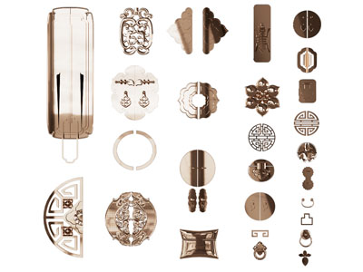 新中式雕花拉手3d模型 新中式雕花拉手