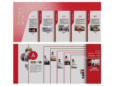 现代党建文化宣传背景墙