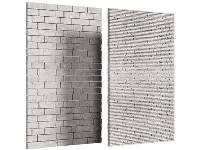 现代文化石背景墙3d模型 现代文化石背景墙