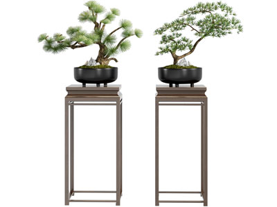 新中式花架、盆景盆栽