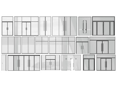 现代办公玻璃大门