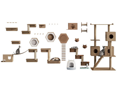 现代猫爬架、猫房子