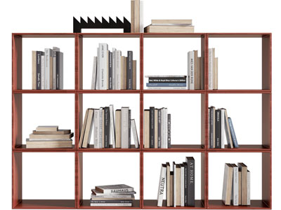 现代实木开放式书架