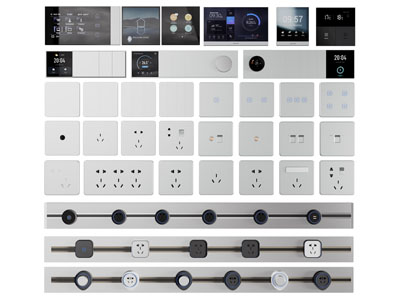 现代插座开关面板3d模型 现代插座开关面板