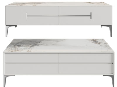现代长方形大理石茶几3d模型 现代长方形大理石茶几