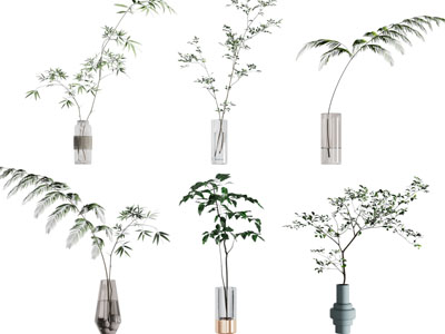 现代玻璃花瓶花卉