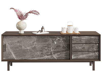 新中式电视柜、茶具杯子摆件组合