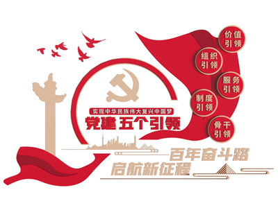现代党建文化宣传背景墙