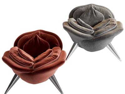 现代布艺玫瑰花造的休闲椅子