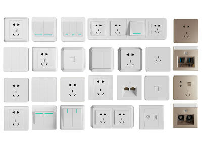 现代插座开关面板3d模型 现代插座开关面板