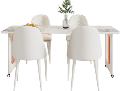 现代长方形餐桌椅组合