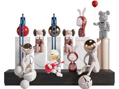 现代雕塑雕刻摆件组合