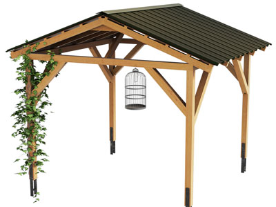 现代庭院户外花架、亭子、凉棚