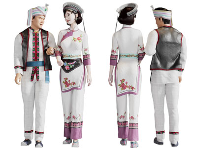 现代少数民族男人、女人人物