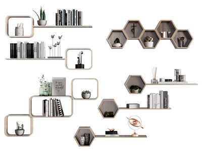 现代墙面装饰收纳架