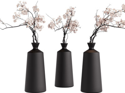 现代陶艺花瓶花卉