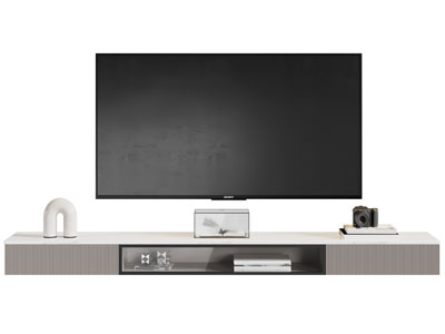 现代悬挂式电视柜、电视机