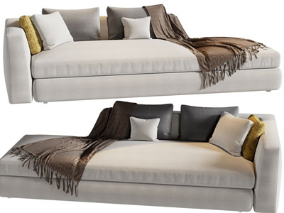 现代布艺多人沙发