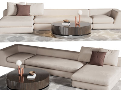 现代多人沙发、茶几组合