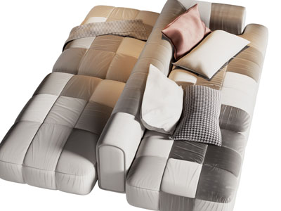 现代双向拼接多人沙发