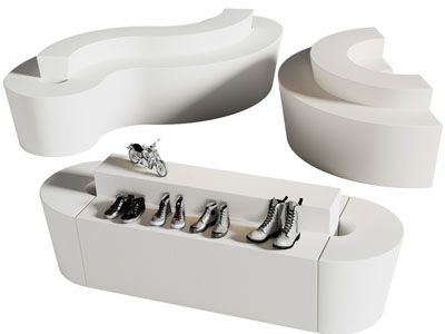 现代商品鞋子展台、展架、货架3d模型 现代商品鞋子展台、展架、货架