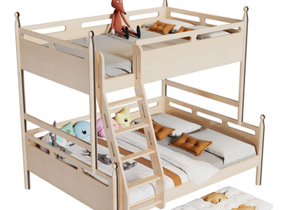 现代儿童实木上下床