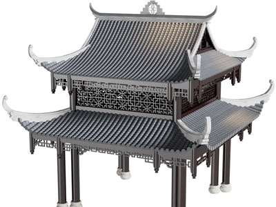 新中式仿古建筑亭子