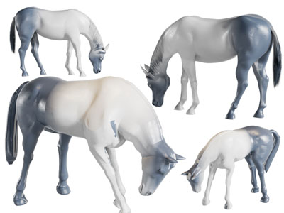 现代低头的马雕塑雕刻、摆件