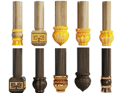 现代垂莲柱子3d模型 现代垂莲柱子