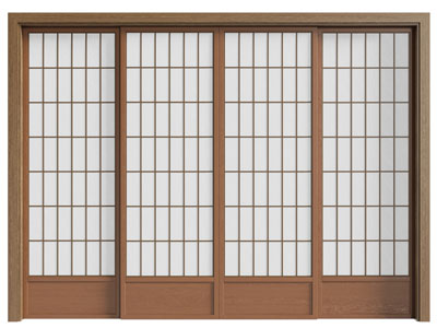 日式实木边框的推拉门