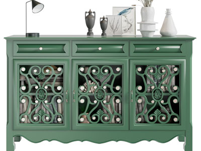 美式雕花柜门玄关柜、边柜