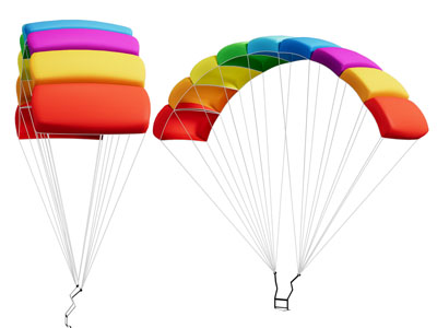 现代彩色滑翔伞、降落伞、空投空降伞3d模型 现代彩色滑翔伞、降落伞、空投空降伞