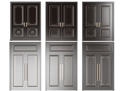 新中式双扇平开门