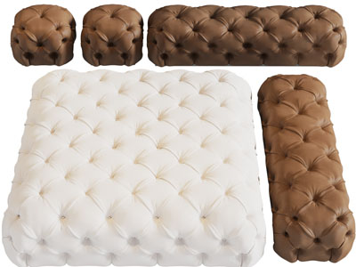 简欧菱形软包坐垫、沙发凳