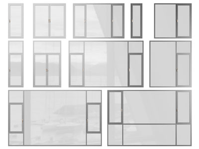 现代玻璃平开窗