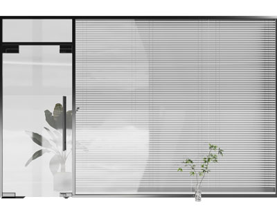 现代办公室玻璃平开门