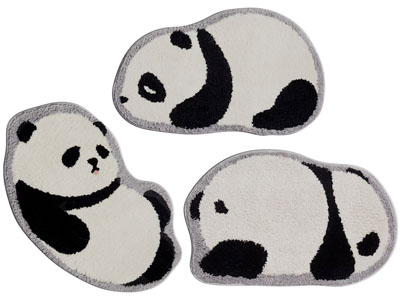 现代卡通熊猫地毯、脚垫3d模型 现代卡通熊猫地毯、脚垫