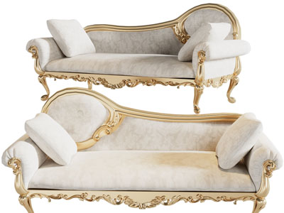 法式雕花多人沙发、贵妃椅