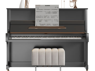 现代钢琴、琴凳3d模型 现代钢琴、琴凳